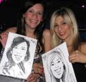 Steve Panozzo two guests with caricatures
